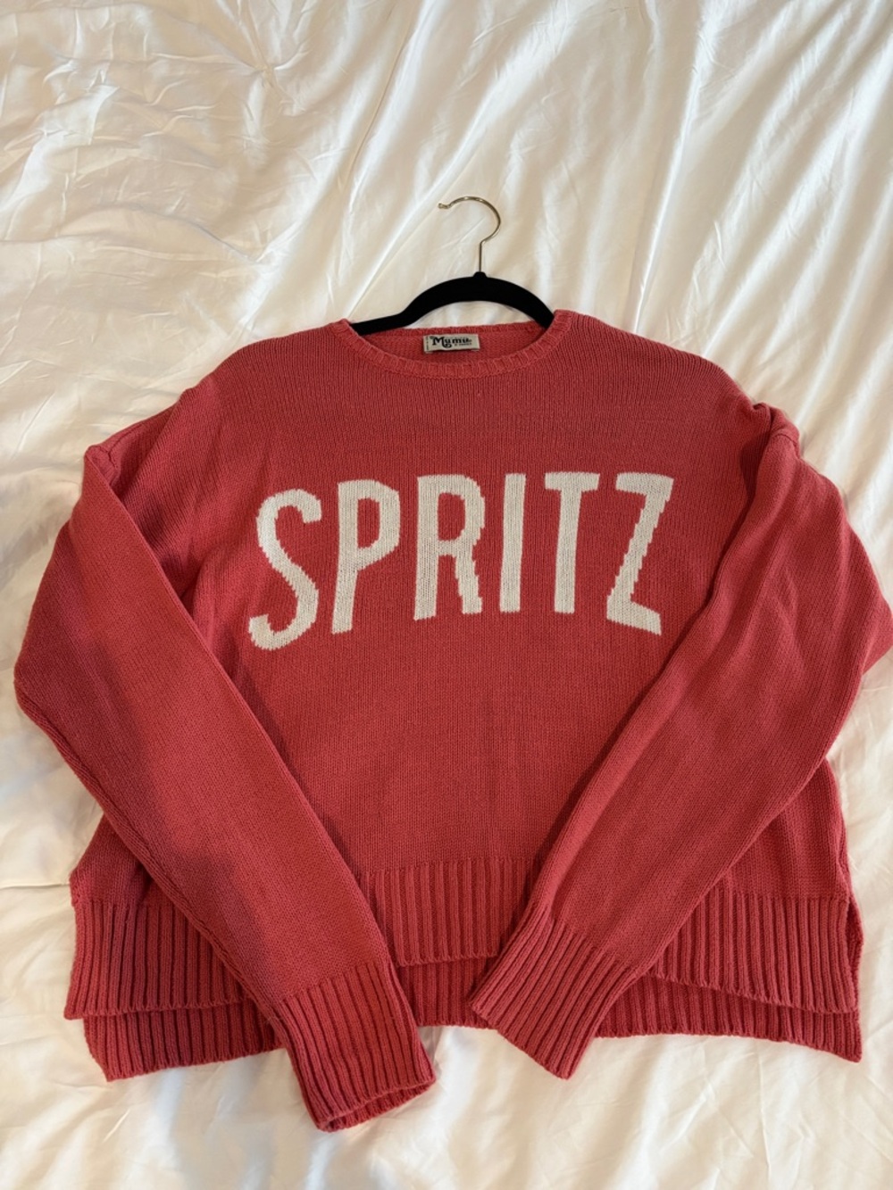Show Me Your MuMu Coral Red SPRITZ Crewneck Sweater